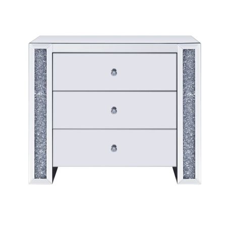 ACME Noralie Console Cabinet Mirrored & Faux Diamonds