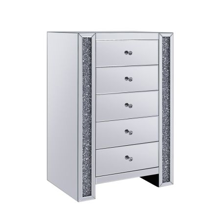 ACME Noralie Cabinet Mirrored & Faux Diamonds