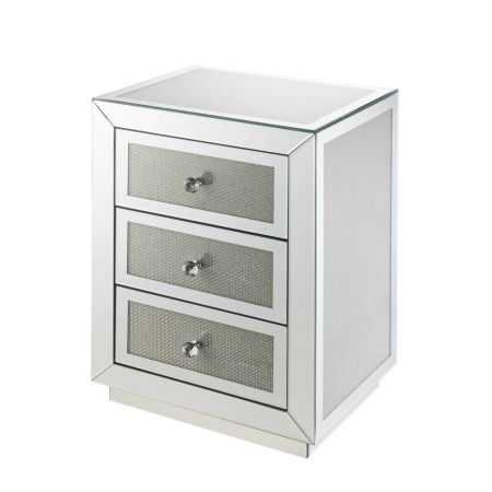 ACME Noralie Accent Table Mirrored & Faux Diamonds