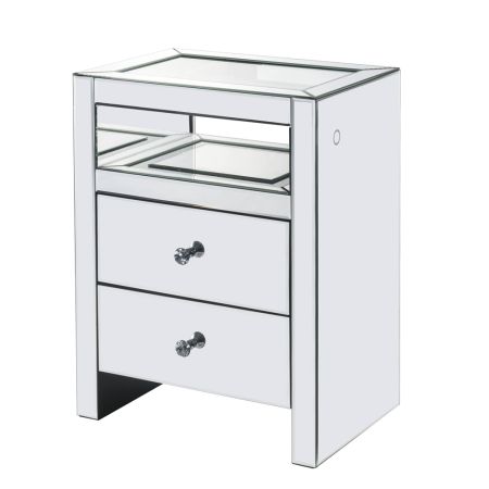 ACME Dominic Accent Table W/Led Mirrored