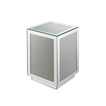 ACME Noralie Accent Table Mirrored Faux Diamonds