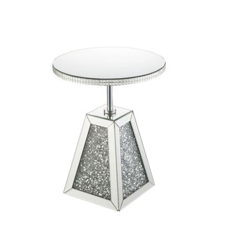 ACME Noralie Accent Table Mirrored & Faux Diamonds