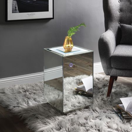 ACME Nowles Accent Table W/Led Faux Stones