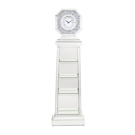 ACME Noralie Grandfather Clock Mirrored & Faux Diamonds