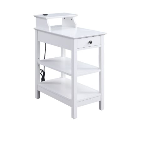 ACME Slayer Accent Table W/Usb White Finish