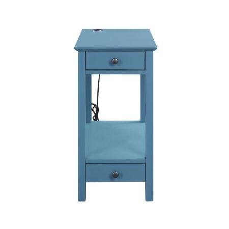 ACME Byzad Accent Table W/Usb Teal Finish