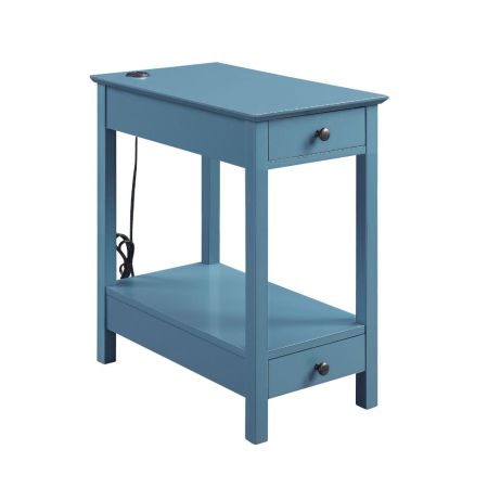 ACME Byzad Accent Table W/Usb Teal Finish