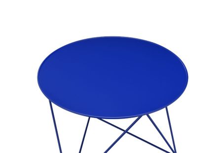 ACME Epidia Accent Table Blue Finish