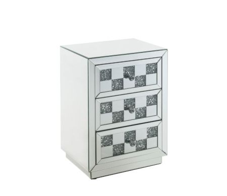 ACME Noralie Accent Table Mirrored & Faux Diamonds