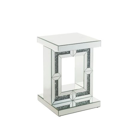 ACME Noralie Accent Table Mirrored & Faux Diamonds