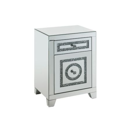 ACME Noralie Accent Table Mirrored & Faux Diamonds