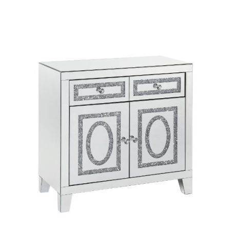 ACME Noralie Cabinet Mirrored & Faux Diamonds