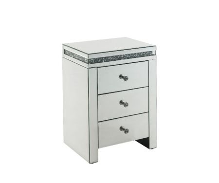 ACME Noralie Accent Table Mirrored & Faux Diamonds