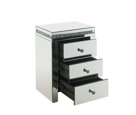 ACME Noralie Accent Table Mirrored & Faux Diamonds