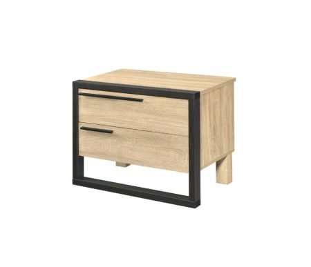 ACME Erasto Accent Table Oak & Black Finish