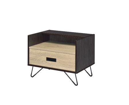 ACME Melkree Accent Table Oak & Black Finish