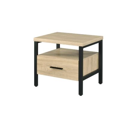 ACME Yawan Accent Table Oak & Black Finish