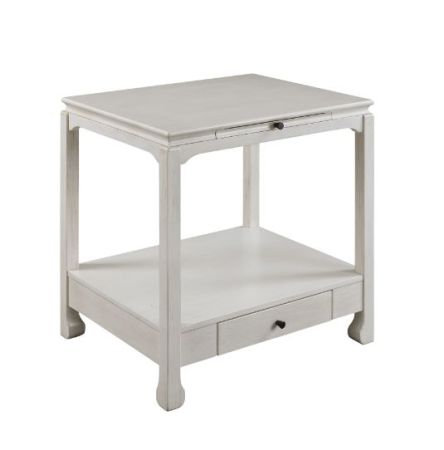 ACME Seatlas Accent Table Antique White Finish