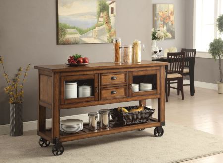 ACME Kadri Kitchen Cart Distressed Chestnut Finish