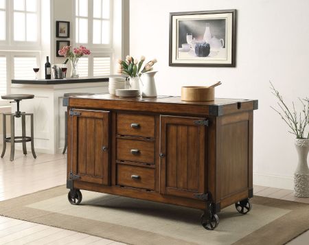 ACME Kabili Kitchen Cart Antique Tobacco Finish