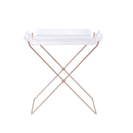 ACME Cercie Tray Table Clear Acrylic & Copper Finish