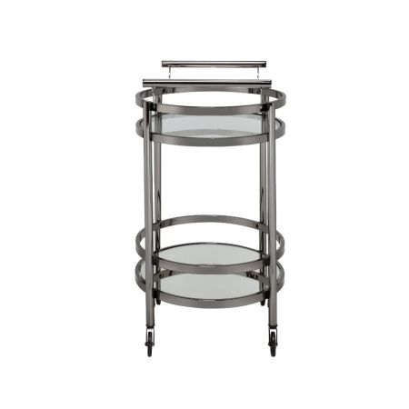 ACME Lakelyn Serving Cart Clear Glass & Black Nickel Finish