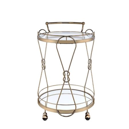 ACME Zekera Serving Cart Champagne Finish