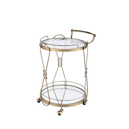 ACME Zekera Serving Cart Champagne Finish