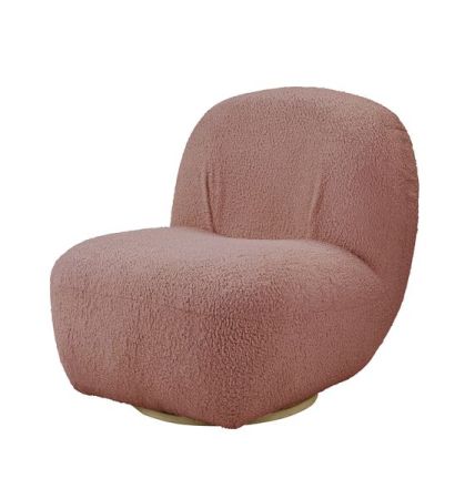 ACME Yedaid Accent Chair W/Swivel Pink Teddy Sherpa