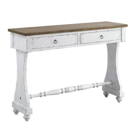 ACME Carminda Console Table Antique White Finish