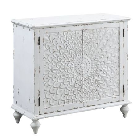 ACME Daray Console Cabinet Antique White Finish