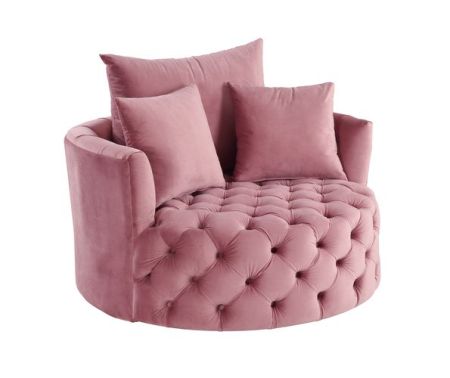 ACME Zunyas Accent Chair W/Swivel Pink Velvet