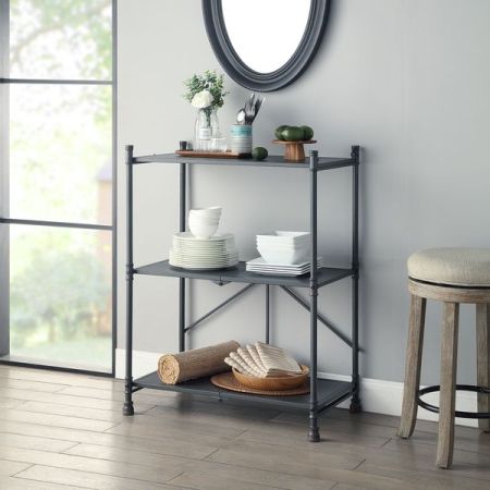 ACME Cordelia Console Table Sandy Black Dark Bronze Hand-Brushed Finish