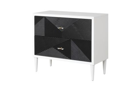 ACME Dubni Accent Table White & Black Finish