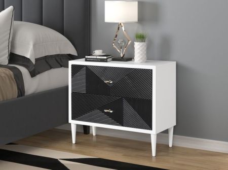 ACME Dubni Accent Table White & Black Finish