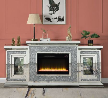 Noralie Fireplace AC00522 Mirrored By Acme Furniture