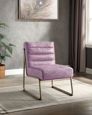 ACME Loria Accent Chair Wisteria Top Grain Leather