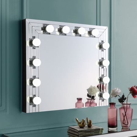 ACME Noralie Accent Mirror Mirrored & Faux Diamonds