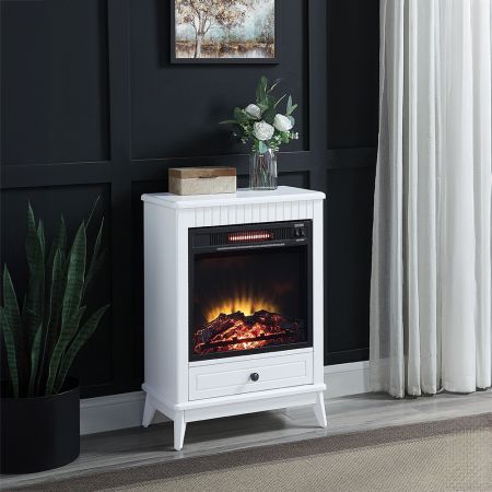 ACME Hamish Fireplace White Finish