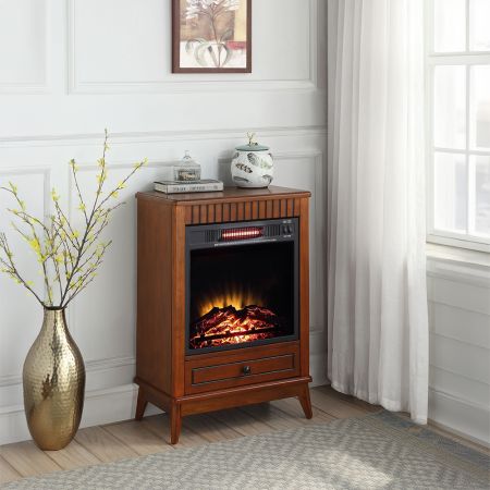 ACME Hamish Fireplace Walnut Finish