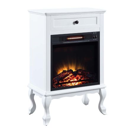 ACME Eirene Fireplace White Finish