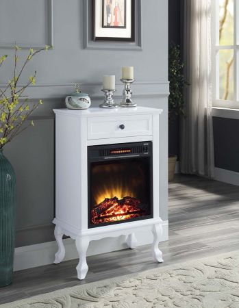 ACME Eirene Fireplace White Finish