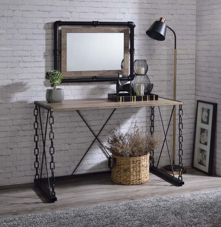 ACME Jodie Console Table(Same 92248) Rustic Oak & Antique Black Finish