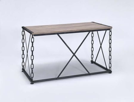 ACME Jodie Console Table(Same 92248) Rustic Oak & Antique Black Finish