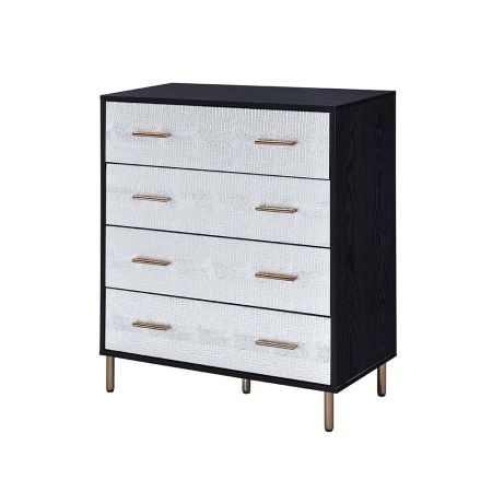 ACME Myles Chest Black Silver & Gold Finish