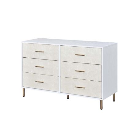 ACME Myles Dresser White Champagne & Gold Finish