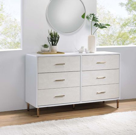 ACME Myles Dresser White Champagne & Gold Finish