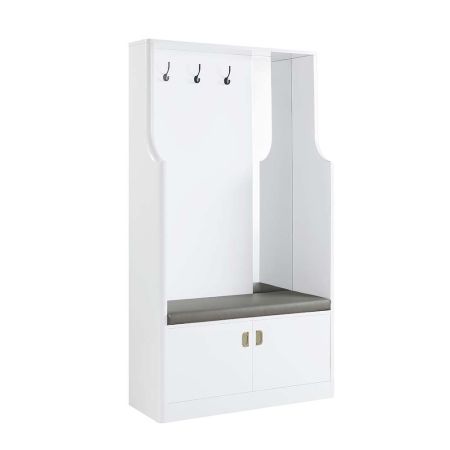 ACME Buck II Hall Tree White High Gloss Finish