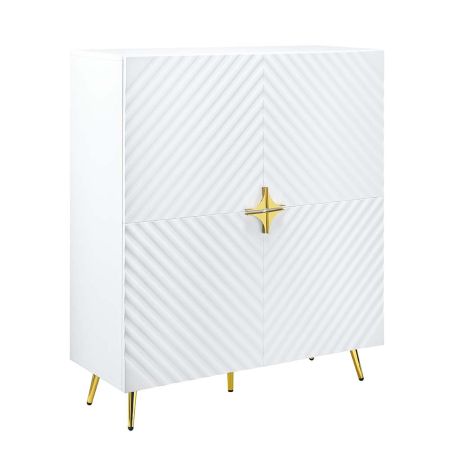 ACME Gaines Accent Cabinet White High Gloss Finish