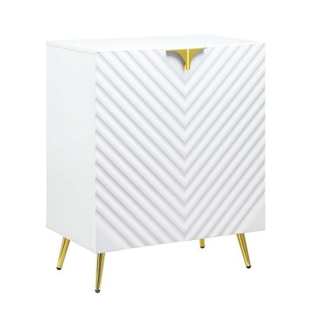 ACME Gaines Console Cabinet White High Gloss Finish